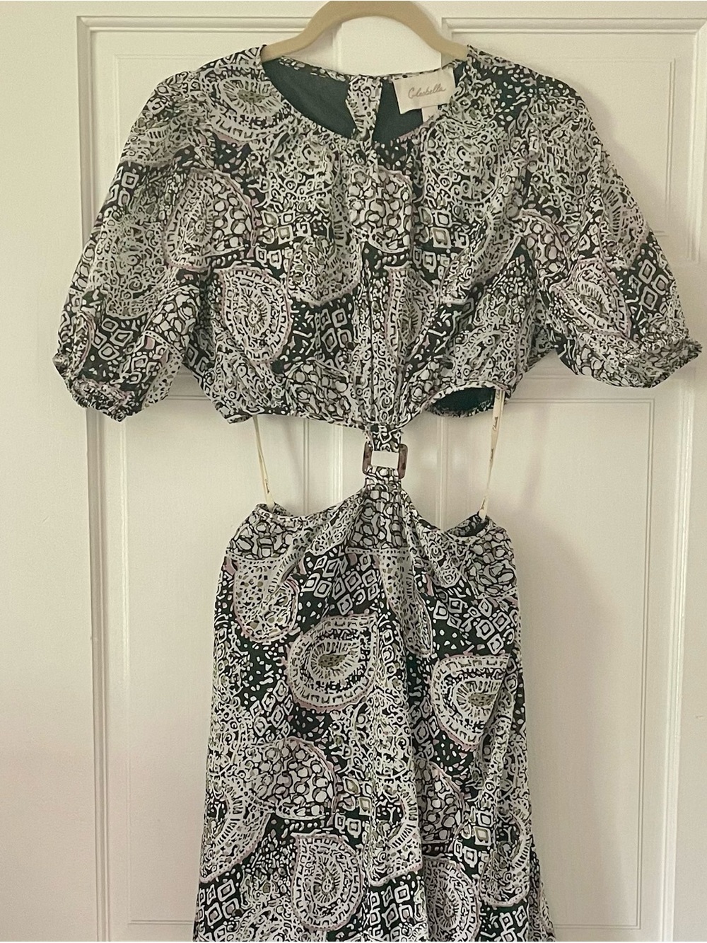 Cleobella Josephine Ankle Dress in charcoal paisley geo print - Picture 3 of 8